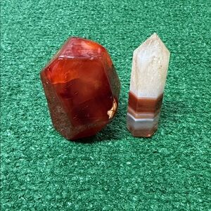 Carnelian Freeform and Crystal Tower Set
